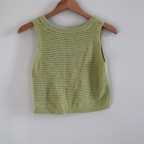 Lulu's Light Green Knit Cropped Tank Top, Size M, Excellent Condition - Picture 5 of 6
